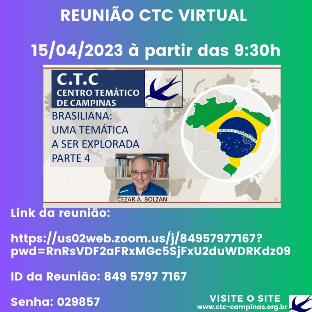 Chamada para reunião virtual no CTC